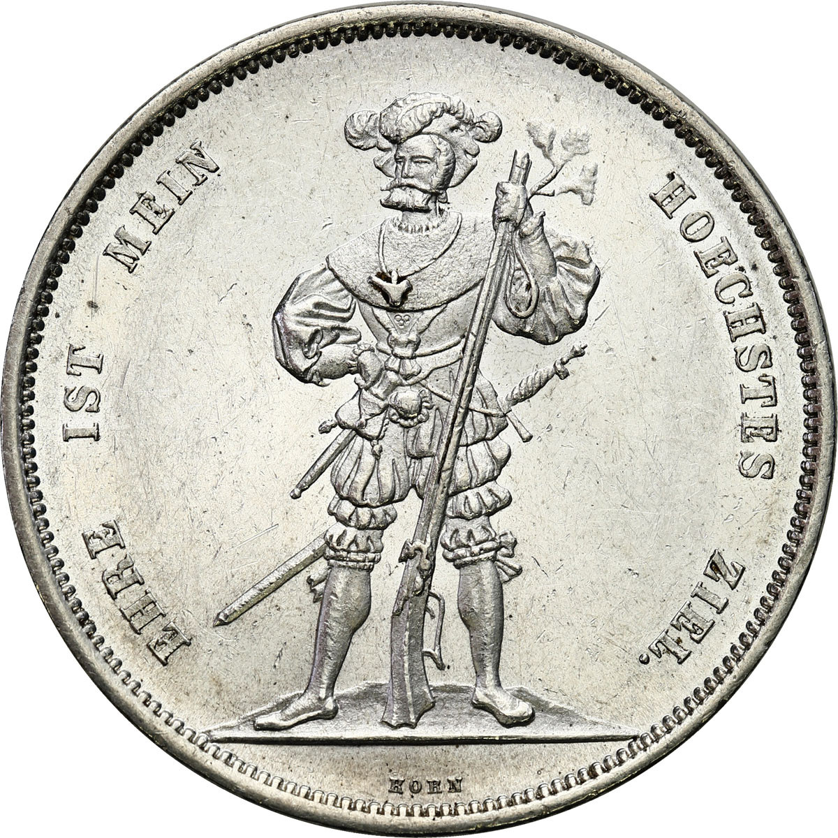 Szwajcaria. 5 franków 1857, Berno – RZADKIE